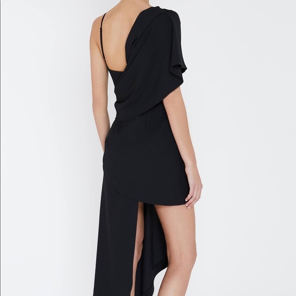 $295 Acler Dartford Drape Dress in Black - Picture 3 of 10